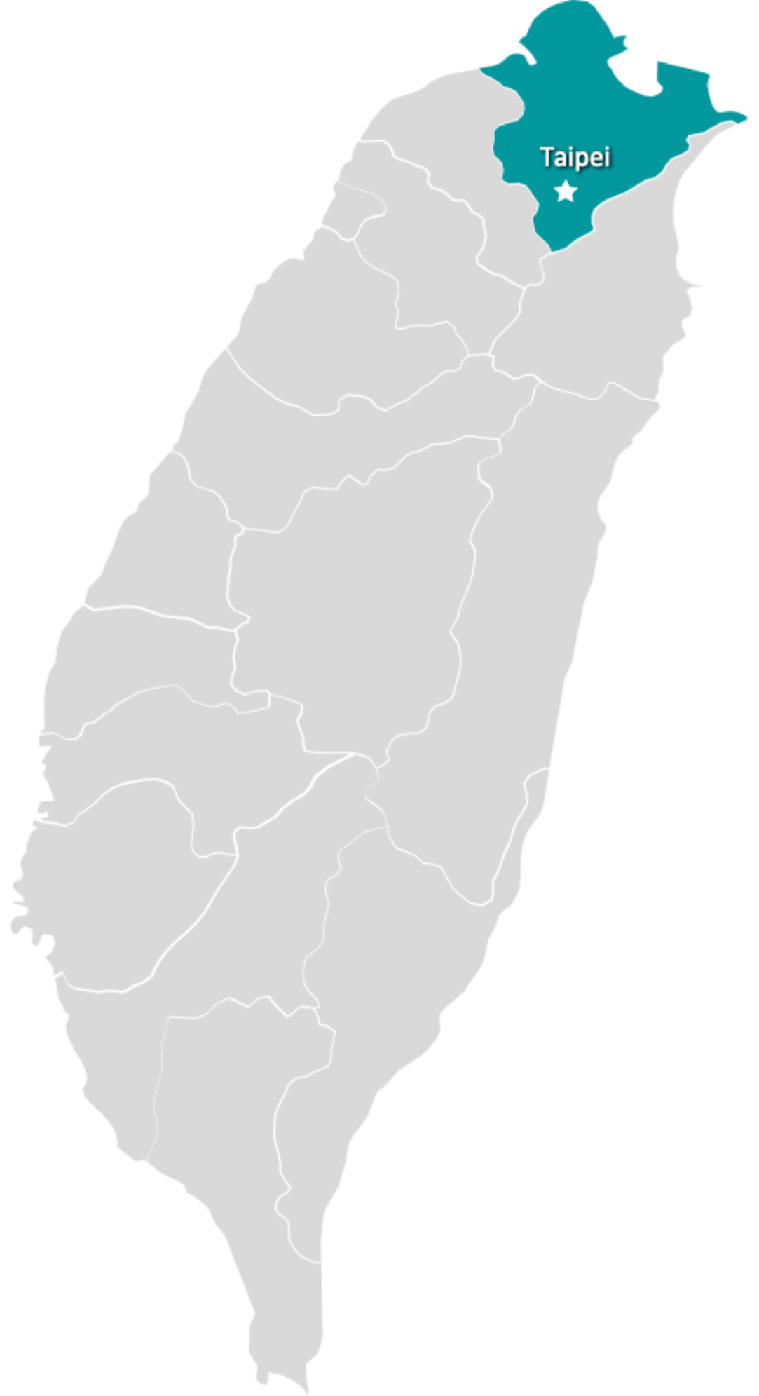 Taiwan Map with Taipei